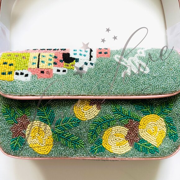 AMERICA & BEYOND Amalfi Dreams Beaded Shoulder / Clutch Bag NWT - Picture 3 of 10